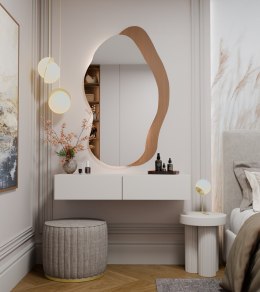 ELEGANCKA TOALETKA WISZĄCA MIKA 110 CM 2 SZUFLADY DO SYPIALNI KOLOR KASZMIR