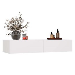 ELEGANCKA TOALETKA WISZĄCA MIKA 110 CM 2 SZUFLADY DO SYPIALNI BIAŁY MAT